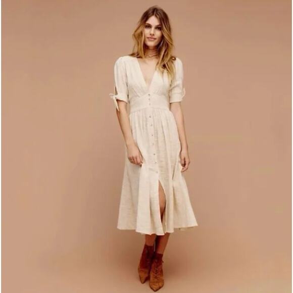 Free People Dresses & Skirts - FREE PEOPLE Free-est Love Of My Life Dress Midi Dress Cream Sz S {KK36}